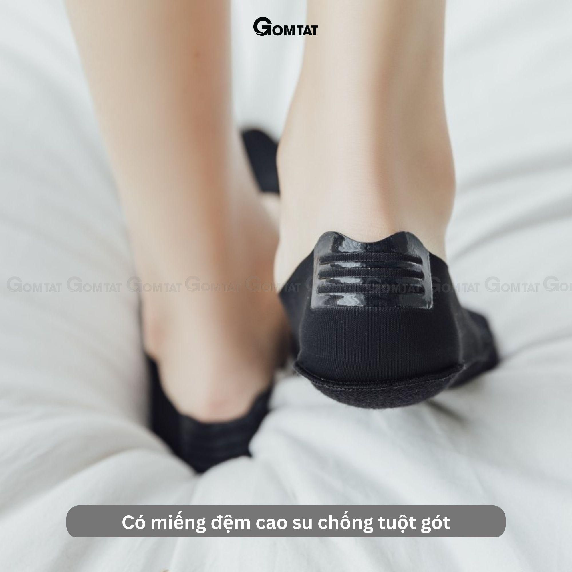 Tất lười lụa nữ GOMTAT mỏng mát, vớ nữ đi giày búp bê chất liệu cotton mềm mại thấm hút thoáng khí, tất nữ đi giày búp bê Cherry, vớ lười lụa nữ - TATLUA-UYE-7002-1DOI