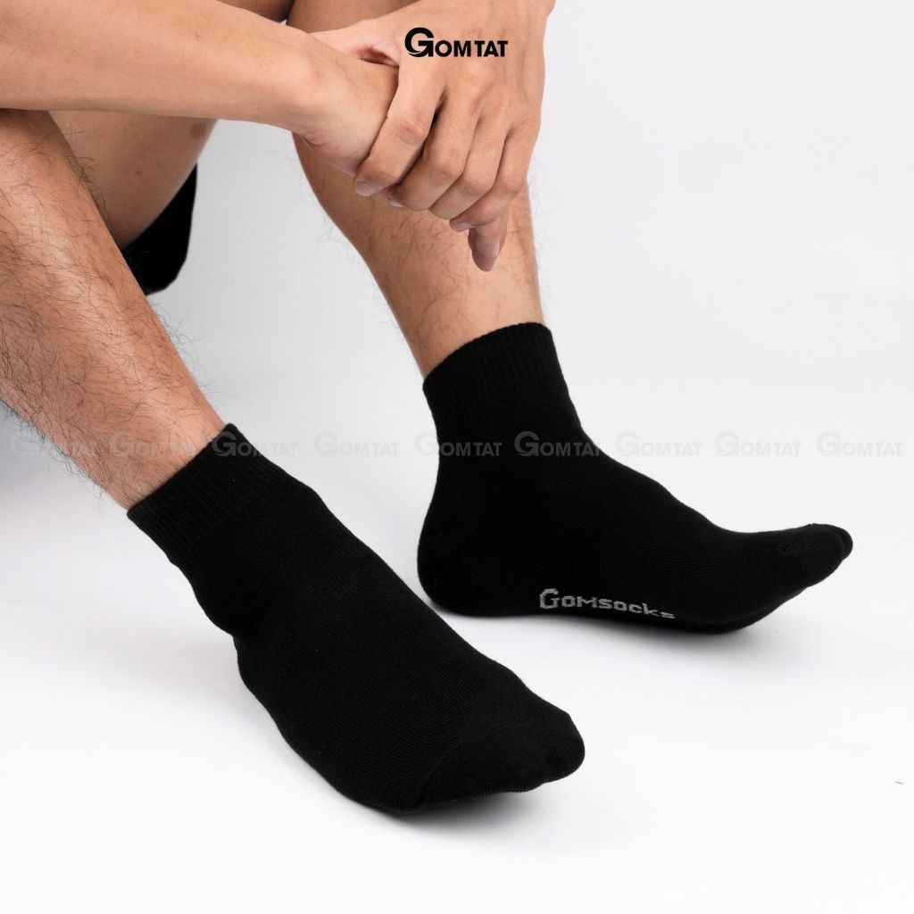 Combo 10 đôi tất cổ cao trơn màu nam nữ GOMTAT, vớ nam nữ cao cổ hút ẩm thoáng khí, khử mùi chân - GOMSOCKS-CAO-CB10