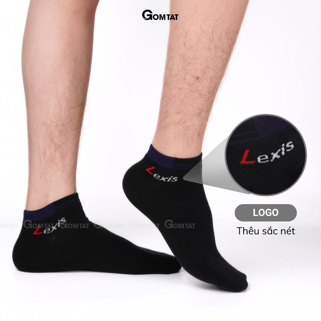 Combo 5 đôi vớ thể thao cổ ngắn nam nữ GOMTAT, tất trơn cổ ngắn vải cotton thoáng mát, không xù lông - LD-S01-LEXIS-CB5