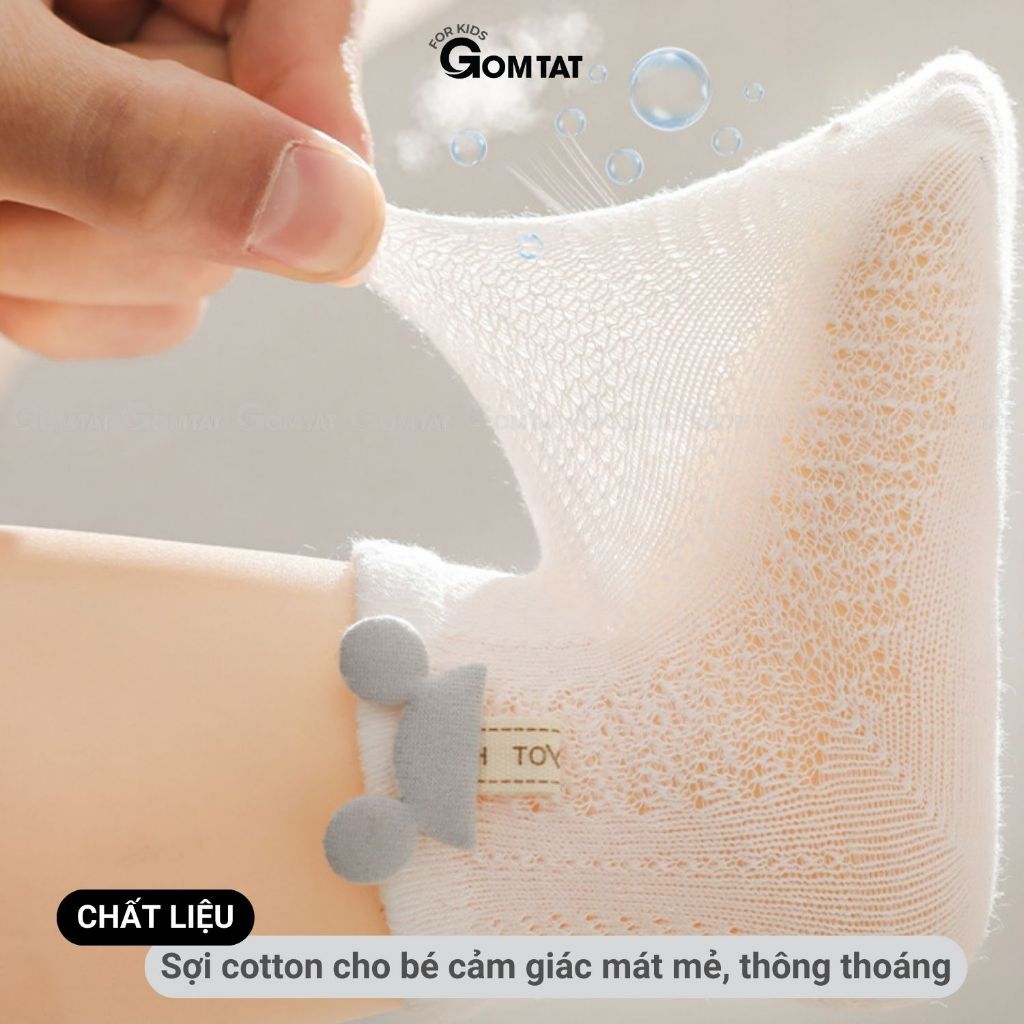 Combo 4 đôi tất trẻ em lưới thoáng khí GOMTAT chất liệu cotton mềm mại an toàn cho bé - YIQ-W018-CB4