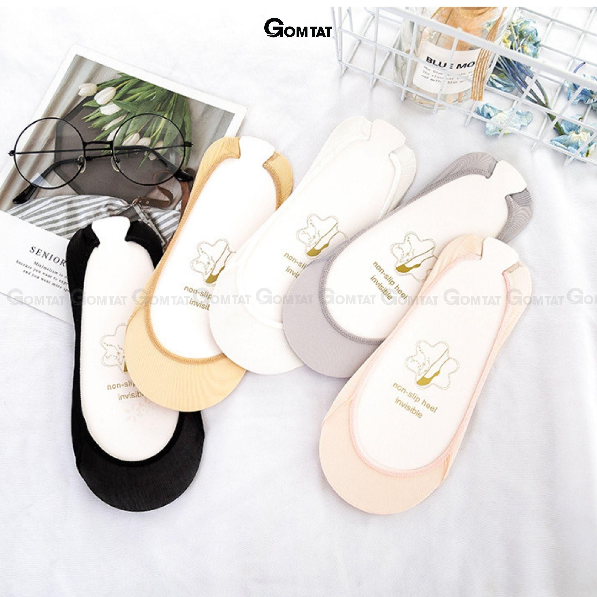 Tất đi giày cao gót nữ GOMTAT, vớ đi giày cao gót chất liệu cotton cao cấp, mềm mại, êm chân, tất đi giày búp bê, vớ mang giày búp bê Trắng - CAOGOT-SUX-19218-1DOI