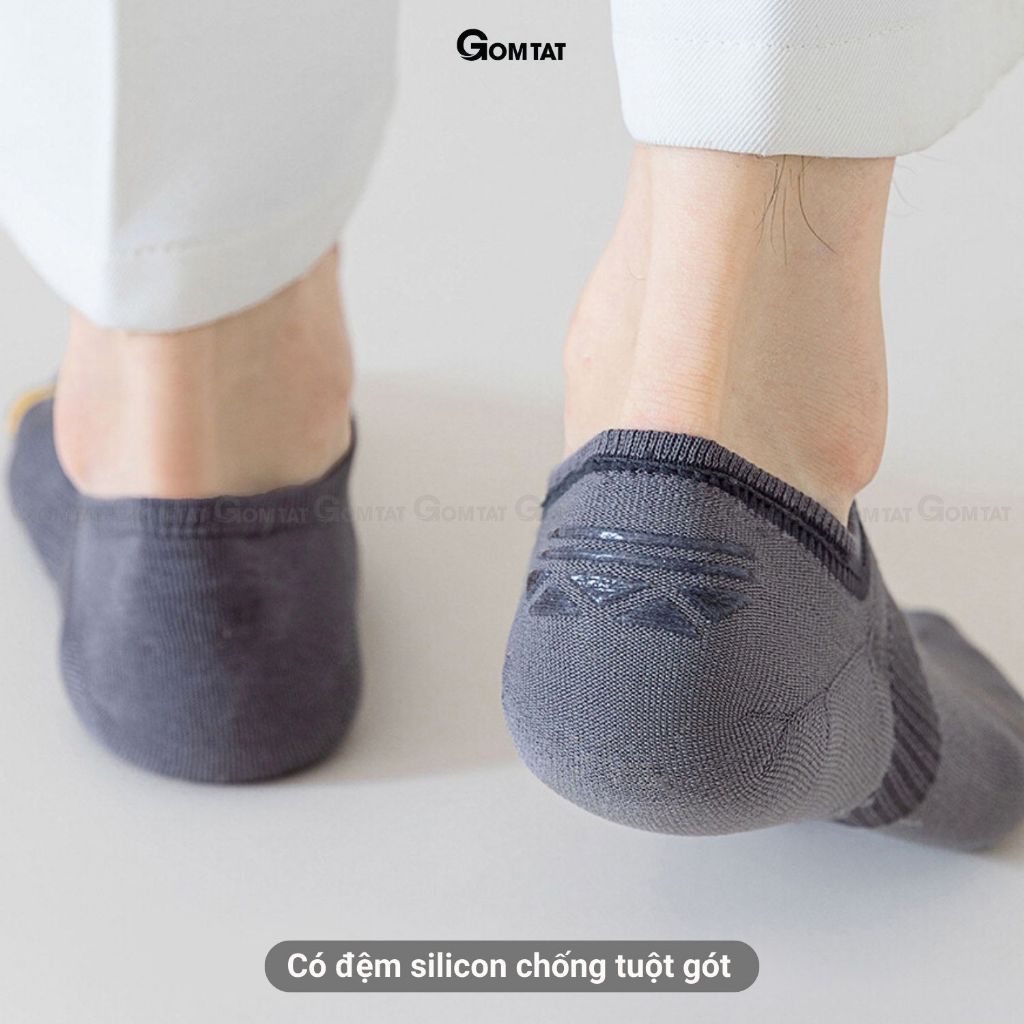 Combo 7 đôi tất ngắn nam chống tuột gót GOMTAT, vớ nam đi giày lười chất liệu cotton hút ẩm, mềm mại - D16-A080-CB7