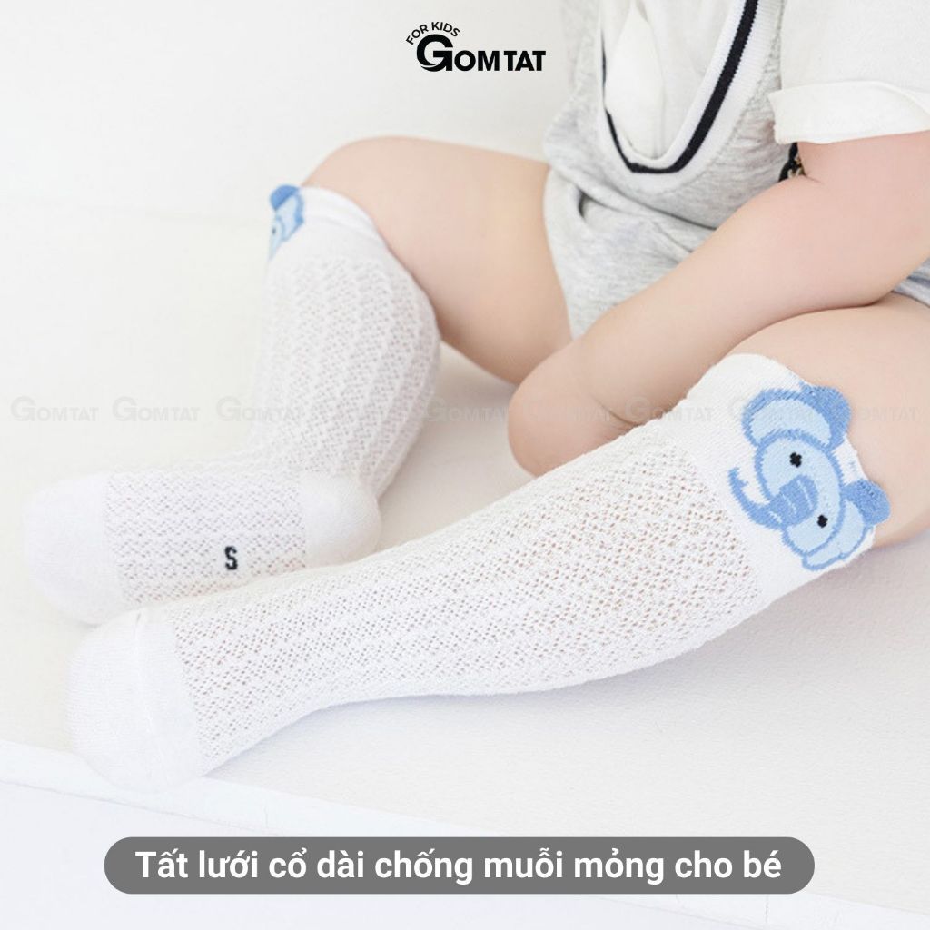 Combo 6 đôi tất trẻ em lưới thoáng khí chống muỗi GOMTAT vớ trẻ em mềm mịn, mát mẻ - YIQ-W007-CB6