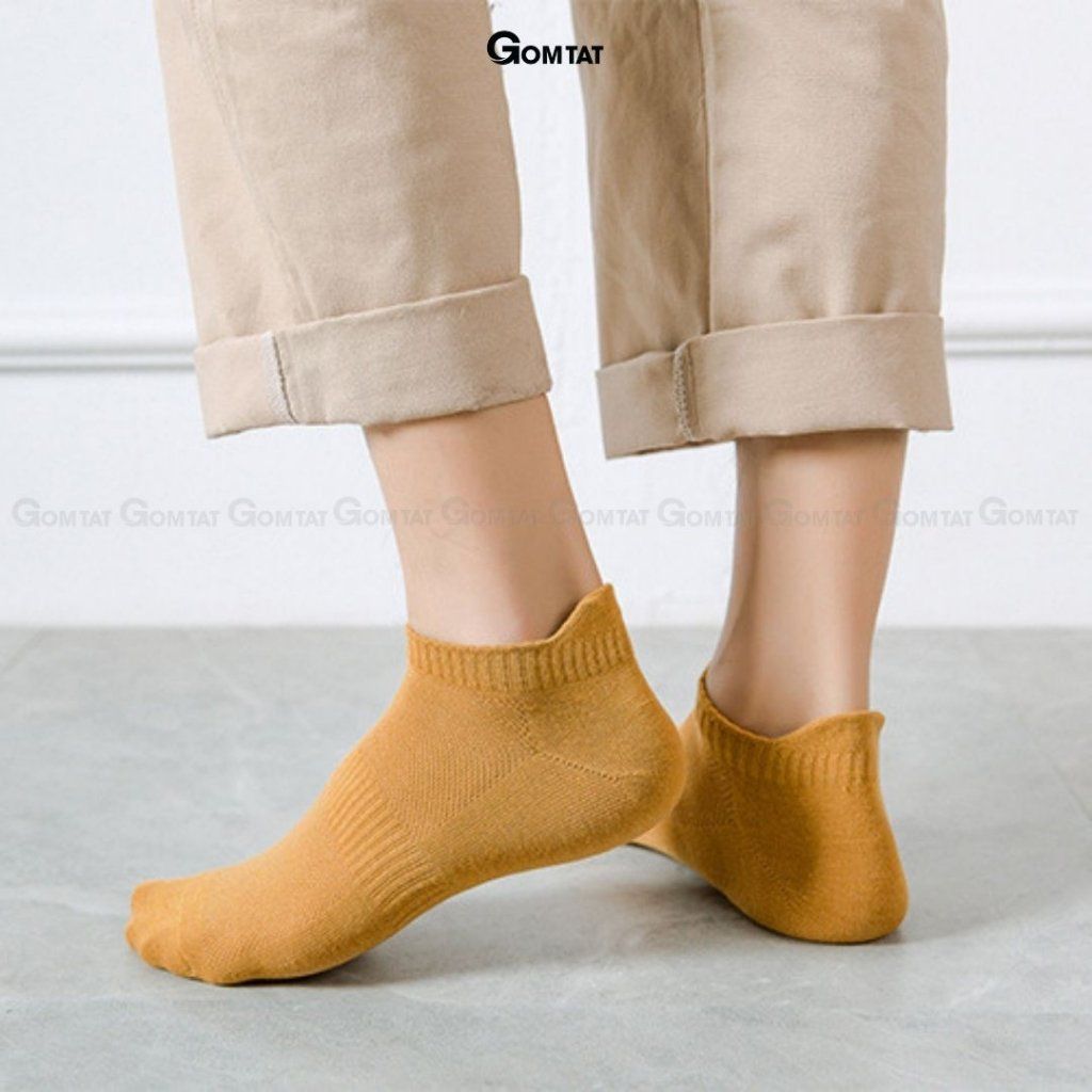 Set 10 đôi tất nam cổ ngắn GOMTAT nhiều màu, chất liệu cotton mềm mại thoáng mát, thấm hút mồ hôi - GOT-KOL-1301-CB10