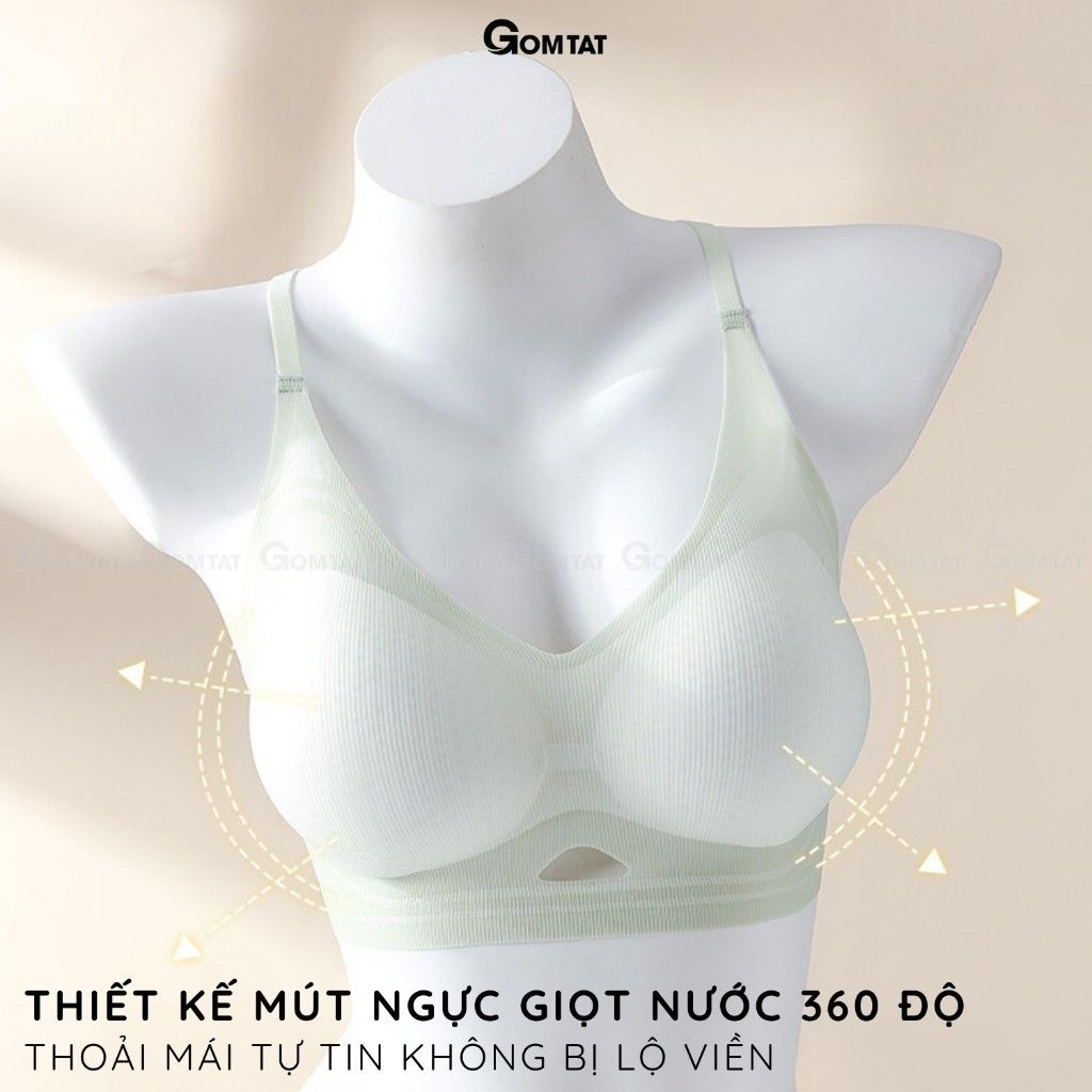 Áo ngực đúc su không gọng có đệm mút dày 4cm GOMTAT, nâng ngực tạo khe hở lưng chữ U gợi cảm - SA-9736