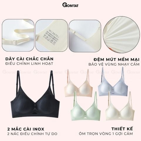  Áo ngực đúc su không gọng có đệm mút dày 4cm GOMTAT, nâng ngực tạo khe hở lưng chữ U gợi cảm - SA-9736 