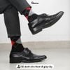 Hộp 5 đôi tất nam cao cổ đi giày tây GOMTAT hoạ tiết quả trám sợi cotton cao cấp - GOM-QUATRAM-CB5