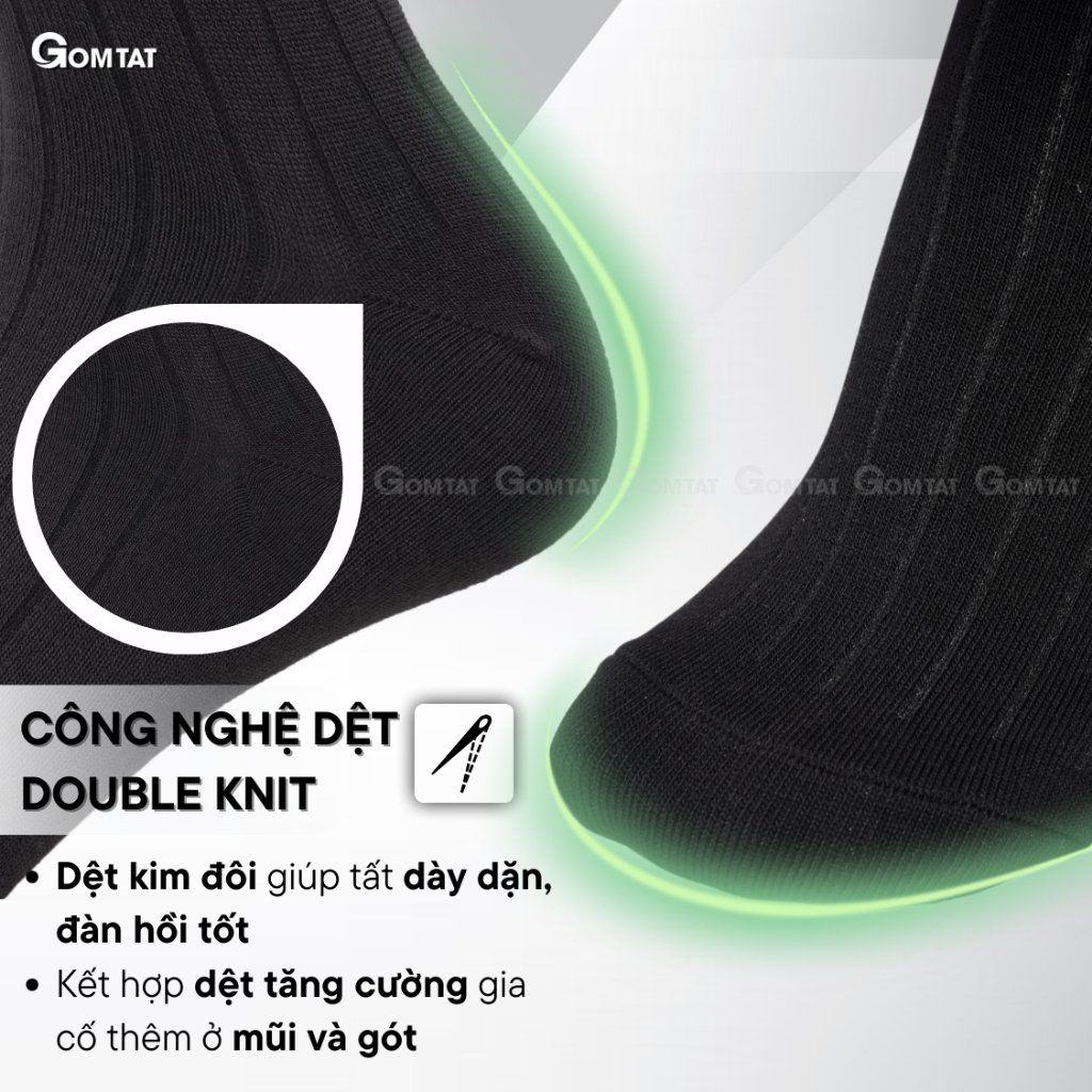 Hộp 5 đôi tất nam đi giày tây GOMTAT, chất liệu sợi Modal gỗ sồi cao cấp kháng khuẩn khử mùi - MODAL-STA-5012-CB5