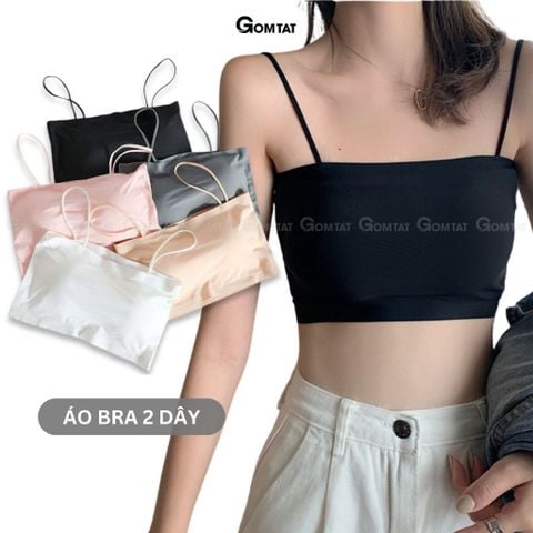  Áo bra nữ đúc su trơn GOMTAT quây ngang 2 dây, có mút đệm mỏng không gọng, chất liệu thoáng mát - SA-8881 