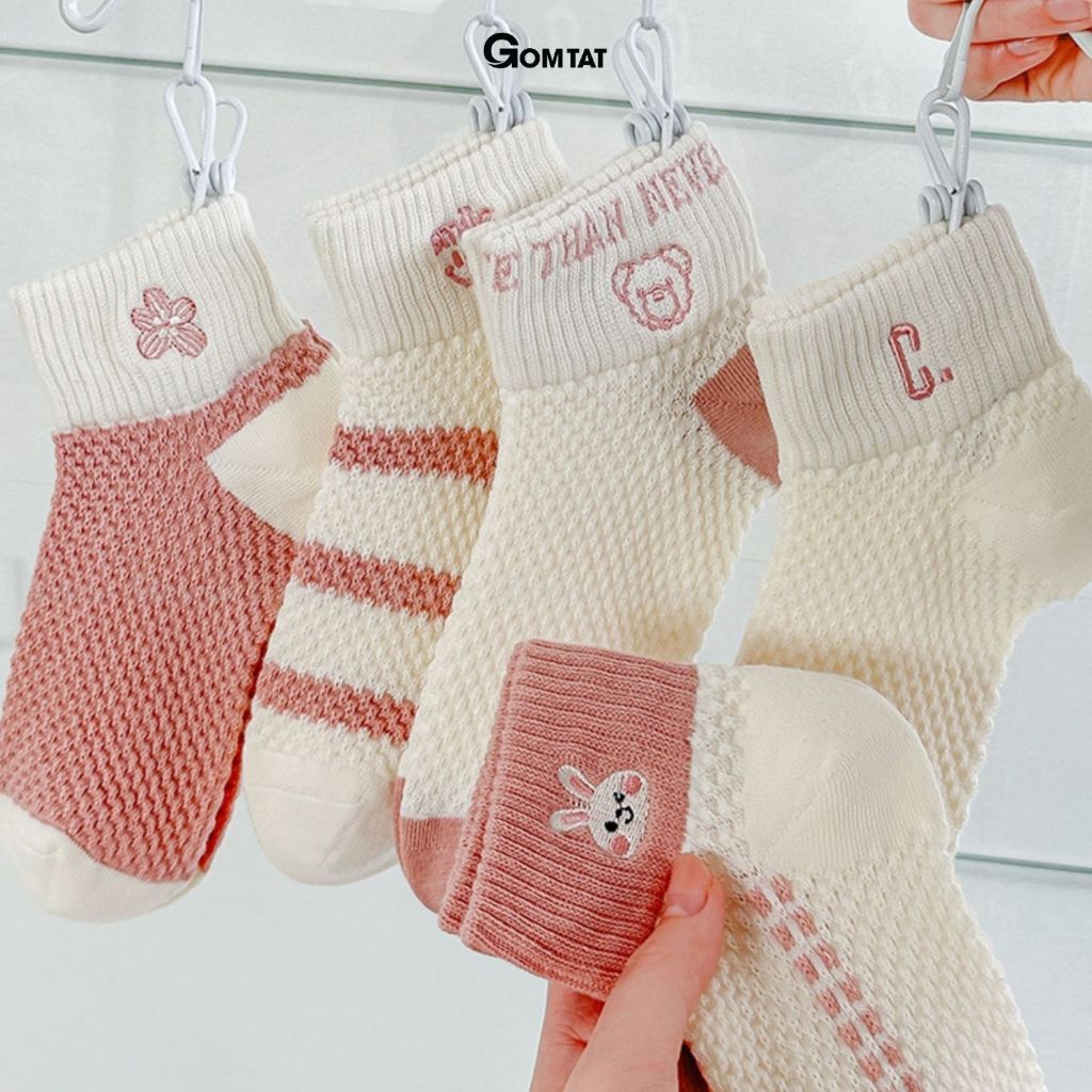 Combo 5 đôi tất vớ nữ cổ ngắn GOMTAT chất liệu cotton cao cấp, khử mùi êm chân, màu sắc siêu xinh - D16-A097