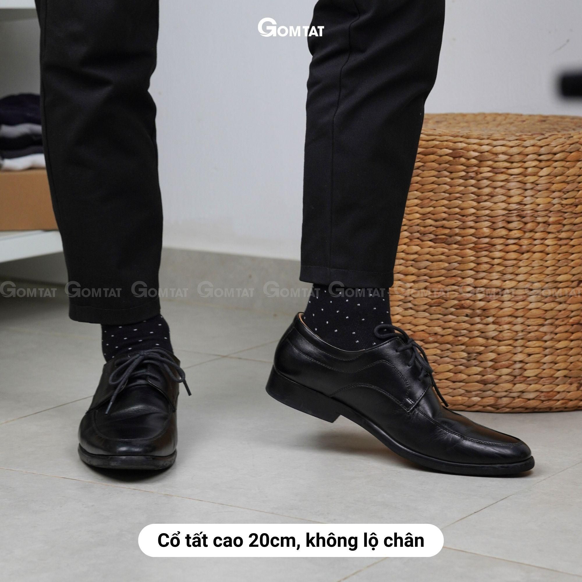 Tất nam cổ cao Chấm Bi, dòng tất đi giày tây cao cấp, vớ nam cổ cao chất cotton hút ẩm, thoáng khí, tất nam công sở, vớ đi giày tây Menswear - GOM-CHAMBI-1DOI