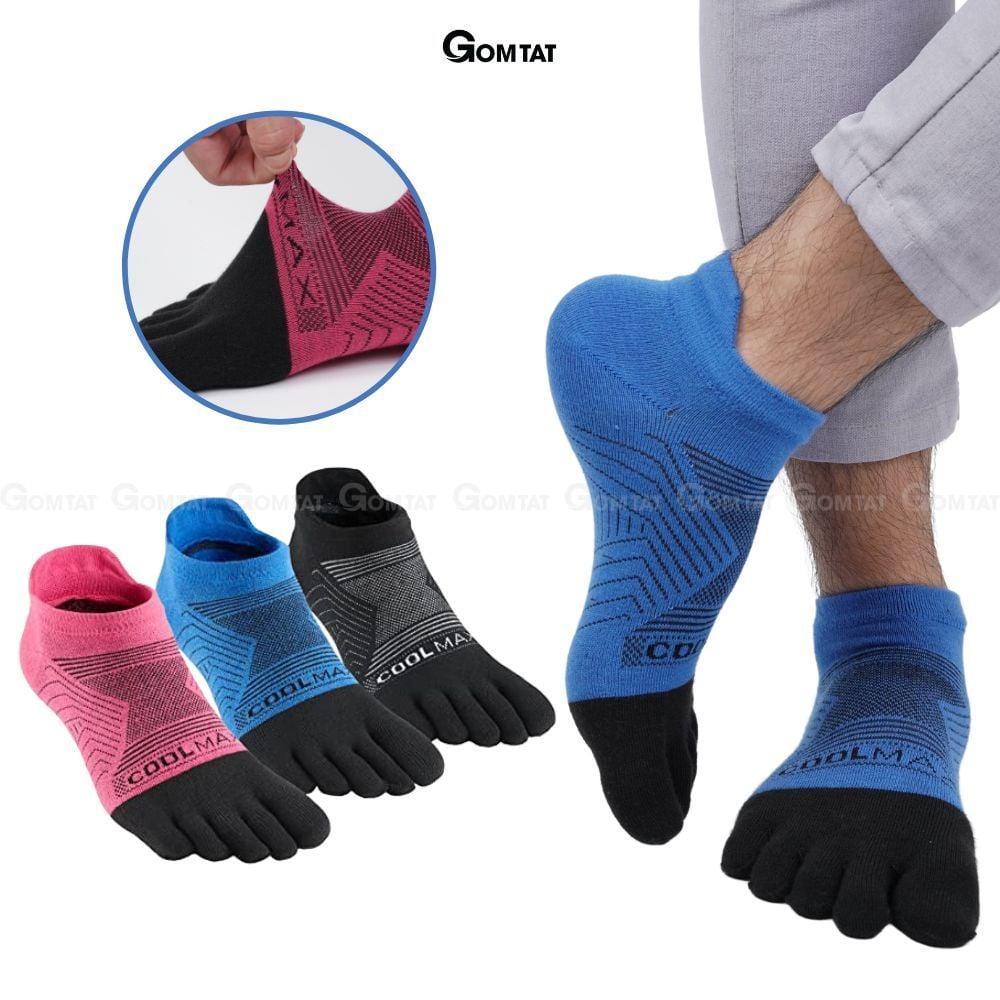 Tất chạy bộ nam nữ GOMTAT thiết kế xỏ ngón giúp vận động linh hoạt, thoáng khí, thấm hút mồ hôi  -XONGON-MAX-1203