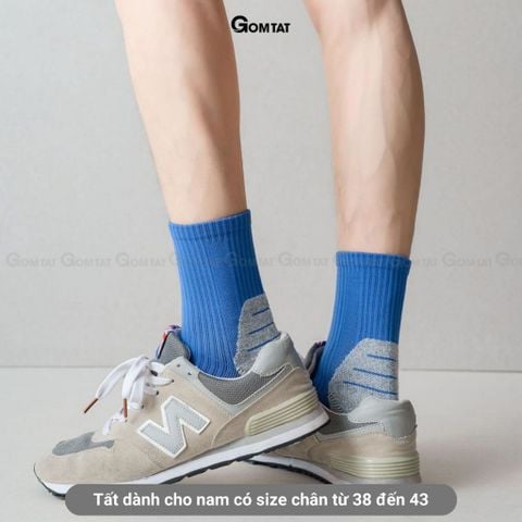  Combo 5 đôi tất thể thao nam cổ cao GOMTAT có lớp đệm xù lông êm chân, chất liệu mềm mại, thấm hút  -PO-TATXU-3011-CB5 