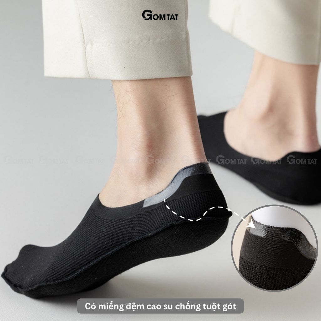 Combo 5 đôi tất tàng hình nam GOMTAT chống tuột gót, chất liệu cotton mềm mại êm chân - HNA-OYU-1501-CB5