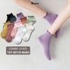 Combo 10 đôi tất cổ ngắn nữ GOMTAT cổ bèo, chất liệu cotton hút ẩm thoáng khí khử mùi -NGANCOBEO-FIVE-2004-CB10