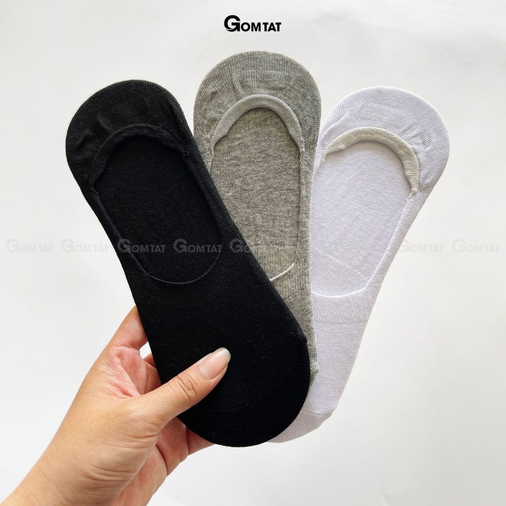 Set 5 đôi tất lười trơn nam nữ GOMTAT, vớ lười nam nữ có đệm cao su chống tuột gót - TAT-LUOI-02-CB5