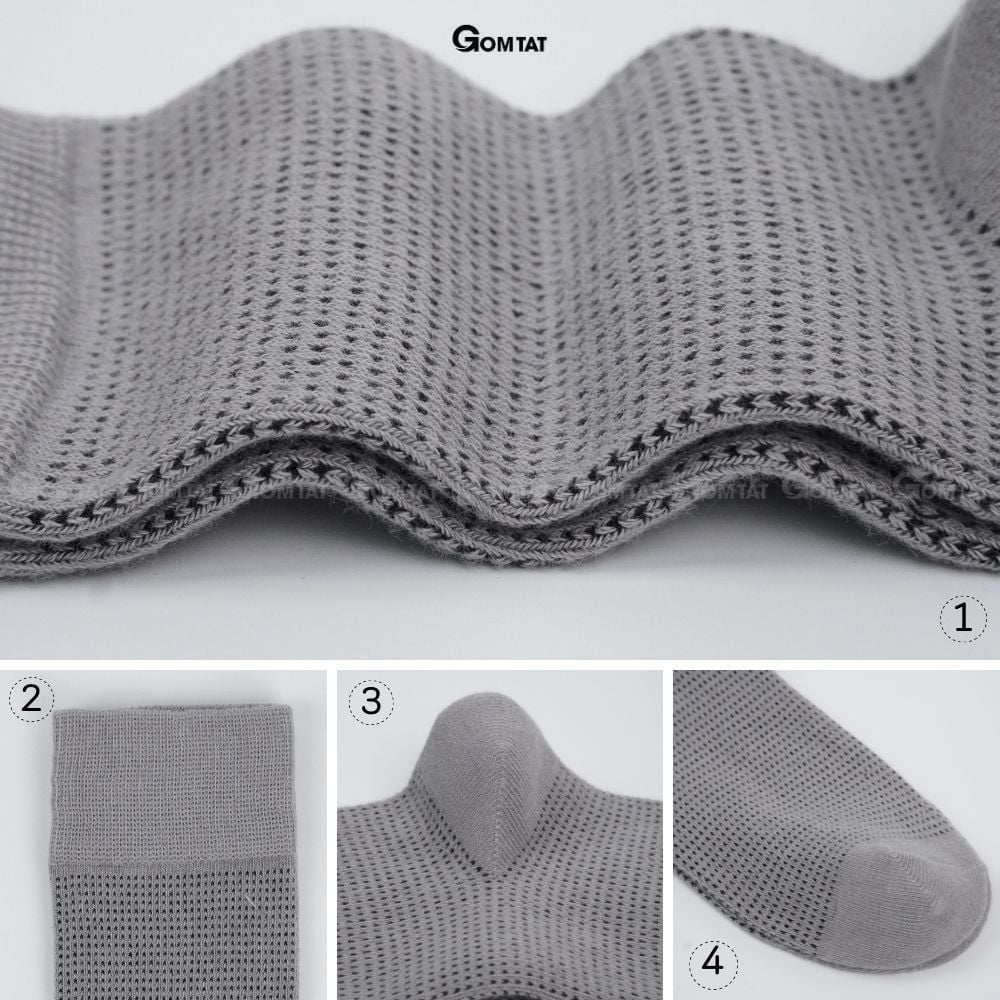 Hộp 5 đôi tất vớ nam công sở cổ cao GOMTAT chất liệu cotton cao cấp, hút ẩm, thoáng khí chống mùi hôi - TATGIAYTAY01-CB5