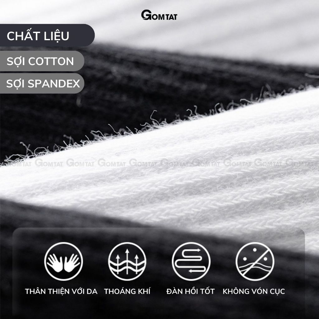 Hộp 5 đôi tất xù GOMTAT cổ cao trơn nam nữ có đệm xù dày chất liệu cotton êm chân - TATXU-TRON-CB5