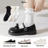 Combo 5 đôi tất lolita nữ cổ trung GOMTAT, chất liệu polyester mềm mịn, thiết kế viền ren dễ thương - HOT-1802-CB5