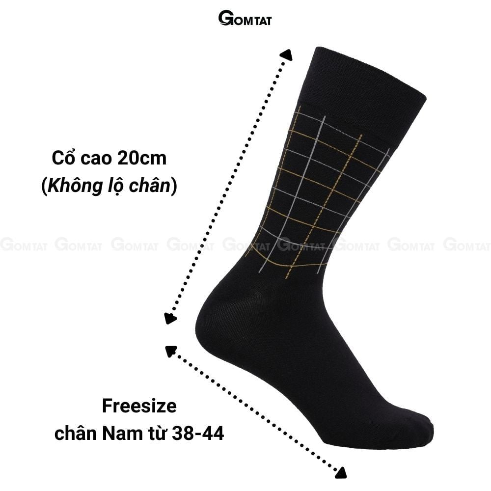 Hộp 5 đôi tất nam cao cổ đi giày tây GOMTAT mẫu MIX01, chất cotton cao cấp, hút ẩm - GOM-MIX01-CB5