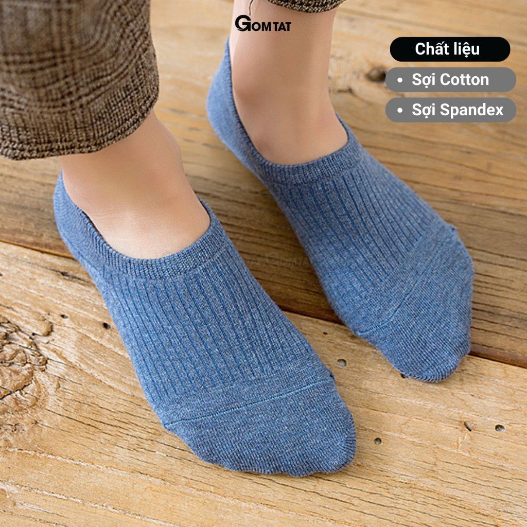 Combo 10 đôi tất nữ đi giày lười GOMTAT, có đệm silicon chống tuột gót, chất liệu cotton cao cấp - HAI-FIVE-2006-CB10