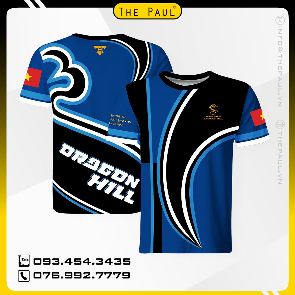  Áo thun cổ tròn chuyển nhiệt Team Patin Hill Dragon 