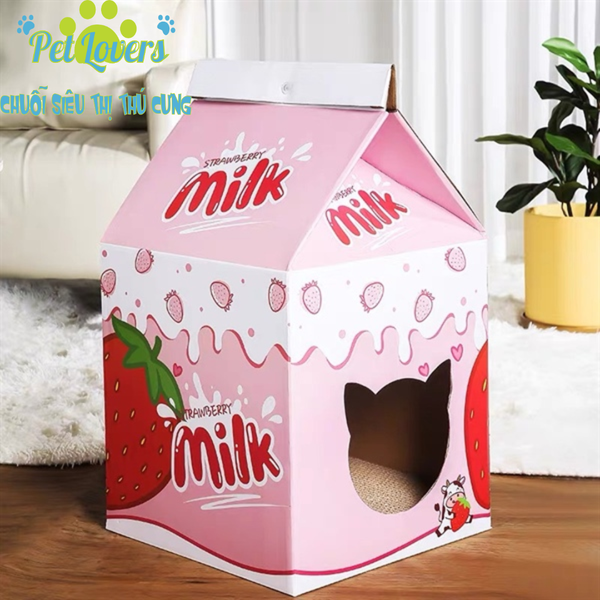 Bàn cào nhà mèo hộp sữa 33*33*63cm
