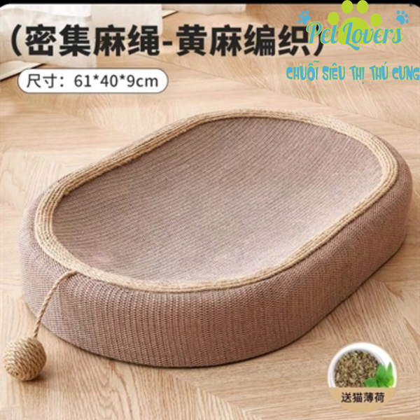 Bàn cào ổ nằm dây thừng mèo 61*40cm