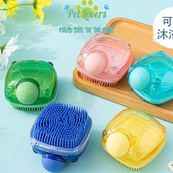 Bàn chải tắm chó mèo hình rùa
