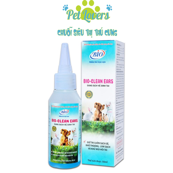 Pet Lovers - Bio clean ears dung dịch vệ sinh tai chó mèo 50ml