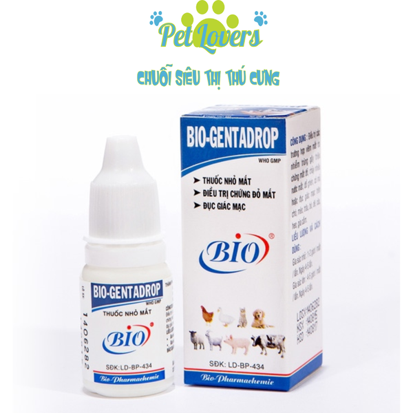 Pet Lovers - Bio - Gentadrop Thuốc nhỏ mắt Bio cho mèo 10ml
