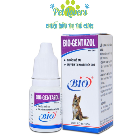 Pet Lovers - Bio Gentazol thuốc nhỏ tai chó mèo 10ml