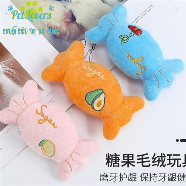 Đồ chơi gặm cho chó cục kẹo bông biết kêu