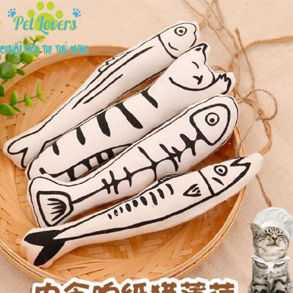 Đồ chơi gối ôm cá cỏ bạc hà catnip cho mèo