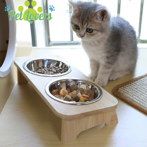 Bộ chén inox đôi cao đế gỗ