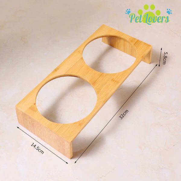 Bộ chén sứ đôi khay gỗ con cá