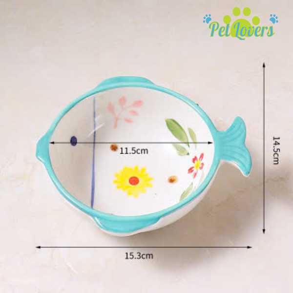 Bộ chén sứ đôi khay gỗ con cá