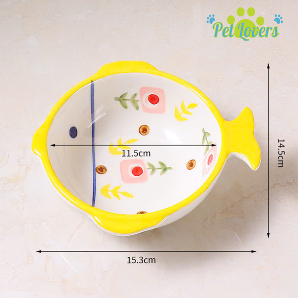 Bộ chén sứ đôi khay gỗ con cá