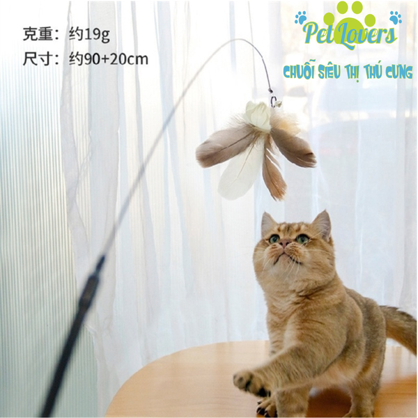 Cần câu mèo lông vũ to