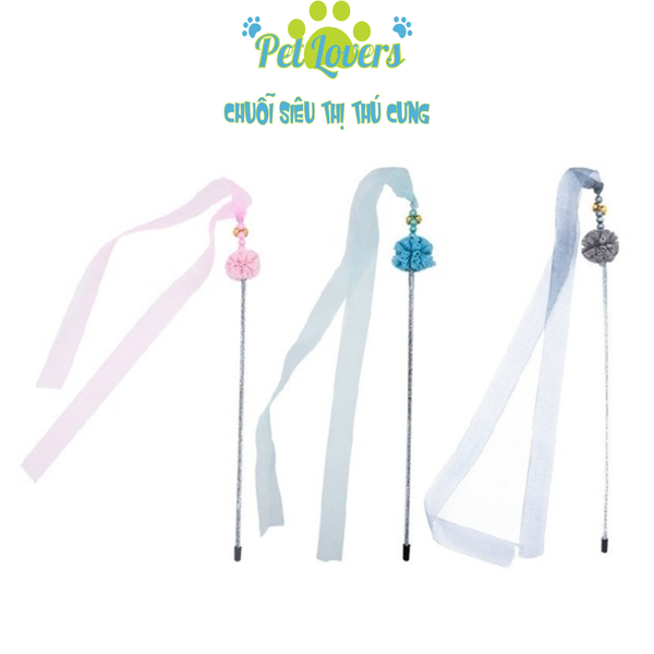 Cây gậy giỡn bông có ruy băng nhiều màu