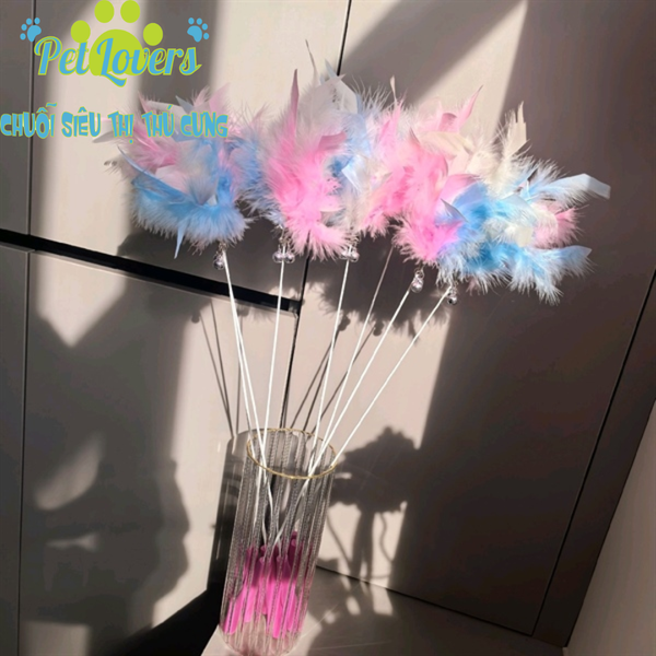Cây gậy giỡn lông vũ to 2 màu