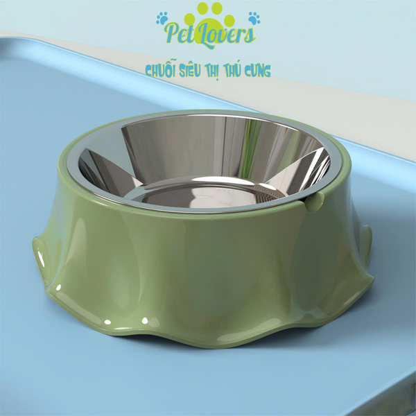 Chén nhựa kèm lót inox vành 4 màu