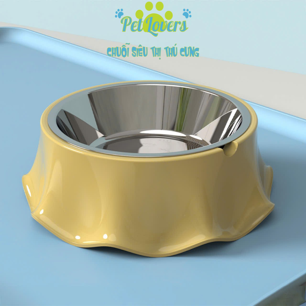 Chén nhựa kèm lót inox vành 4 màu