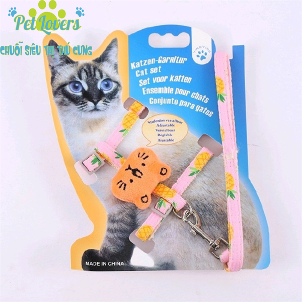 Dây dắt 1.2~1.5m kèm đai yếm chó mèo