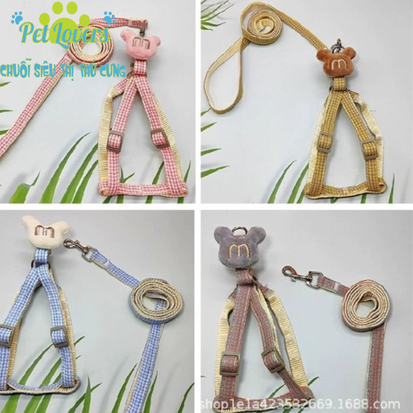 Dây dắt yếm con gấu chó mèo