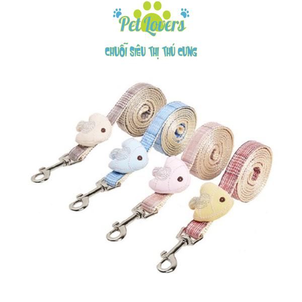 Dây dắt dài 1.2m kèm đai yếm con cá