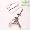 Dây dắt 1cm dài 1.2m kèm đai yếm nơ ca rô chó mèo vừa và nhỏ