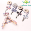 Dây dắt 1cm dài 1.2m kèm đai yếm nơ ca rô chó mèo vừa và nhỏ