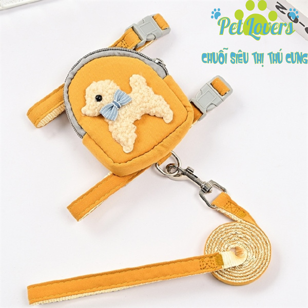 Dây dắt 1.2m kèm yếm ba lô chó cưng size M,S