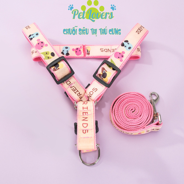 Dây dắt hoạt hình kèm yếm dành cho chó